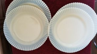 4 Macbeth Evans Petalware Cremax 9 " Dinner Plates