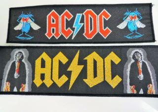 Nos Ac/dc Fly On The Wall Banner Patch Rock Glitter Glam Angus Young Vintage 90s