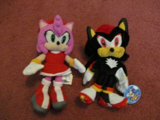 Toy Network Sega Sonic The Hedgehog Amy Rose Shadow Plushes W/tags