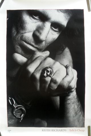 Keith Richards Rolling Stones Talk Is 1988 Vintage Record Promo Poster