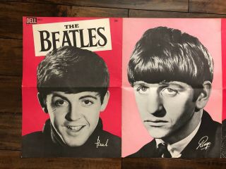 Vintage THE BEATLES Dell 2 Wall Poster 1960 ' s 3