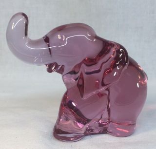 Mosser Art Glass Cranberry Ice Elephant Discontinued Item