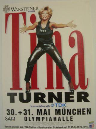 Tina Turner Concert Tour Poster 1996 Wildest Dreams