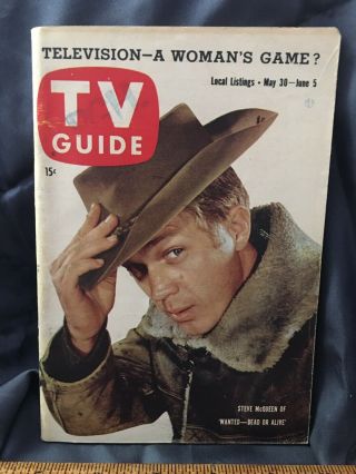 May 39,  1959 Tv Guide Steve Mcqueen Of ‘wanted - Dead Or Alive’ Cover And Story