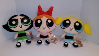Powerpuff Girls Plush Stuffed Dolls,  All 3 Dolls - Toy Connection 2000,  WITH TAGS 2