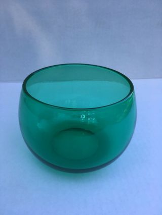 Victorian Hand Blown Glass Finger Bowl Green Vaseline Uranium Ground Pontil