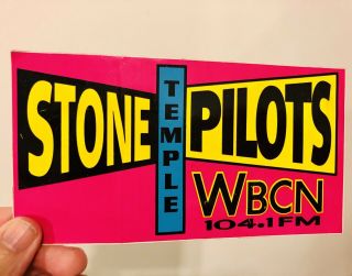 Stone Temple Pilots Core Tour Rare Concert Promo Band Sticker 1992 Wbcn Stp