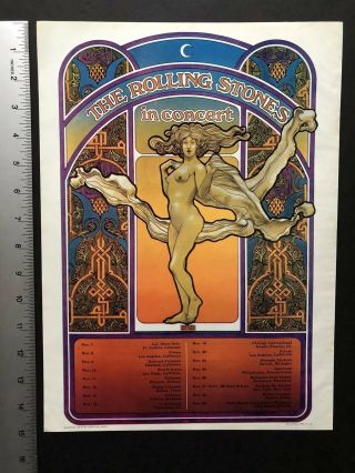 Rolling Stones 1969 11x14.  5” “1969 Concert Scheduled Dates” Promo Ad
