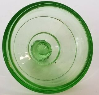 Green Depression Block Footed Candy Jar Block Optic Hocking Glass Co 7 