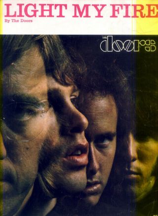 Doors 1967 Light My Fire Sheet Music 4 Pages Jim Morrison Color Version Rare