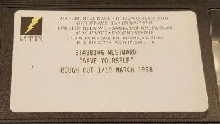 Rare Stabbing Westward " Save Yourself " Rough Cut Music Video Vhs 1998