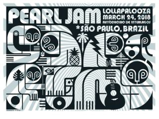 Pearl Jam - Sao Paulo Brazil 2018 - Don Pendleton Poster Se Eddie Vedder Wow