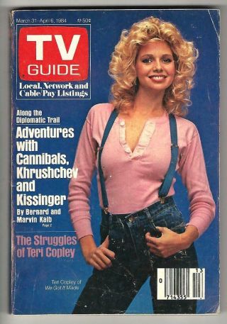 Tv Guide Mar.  31 - Apr.  6,  1984 Teri Copley (we Got It Made) Photo Cover (ny Mkt)