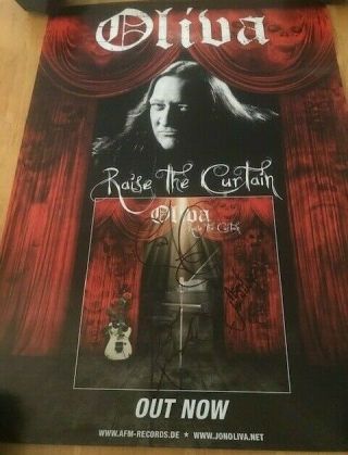 Jon Oliva Hand Signed Poster Savatage Trans - Siberian Orchestra Rare Dio
