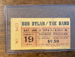 Bob Dylan The Band Concert Ticket Stub Hollywood Sportatorium Fl 8423
