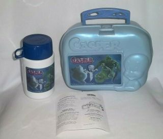 Vintage Casper The Friendly Ghost 3d Lunch Box & Thermos Lunchbox Blue Plastic