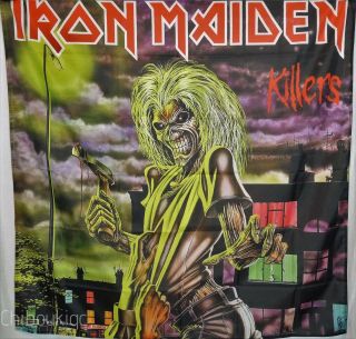 IRON MAIDEN Killers HUGE 4X4 BANNER fabric poster tapestry cd album eddie flag 2