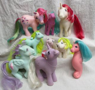 My Little Pony Vintage Horse Figures Hasbro 1983 Pony Sea Horse Pegasus Unicorn