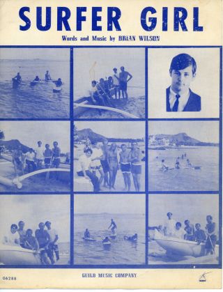 Surfer Girl Sheet Music Brian Wilson 1962 Beach Boys