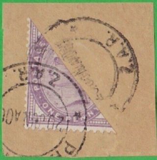 Gb Abroad In South Africa Boer War.  1d.  Lilac Bisect.  V.  Scarce Stamp