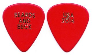 Jeff Beck Guitar Pick : Bryant Beards And Beck - Usa 2014 Tour Zz Top Red Gold