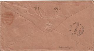 1868 QV India 2 anna cover,  Type 9b Madras postmark,  B.  P.  O No.  10 delivery mark 2