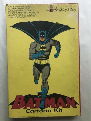 Vintage 1966 Batman Cartoon Kit Colorforms Toy Dc Comics