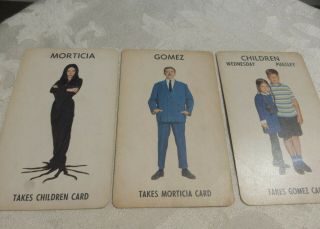 3 1965 The Addams Family Game Cards Gomez,  Morticia And Children Vintage