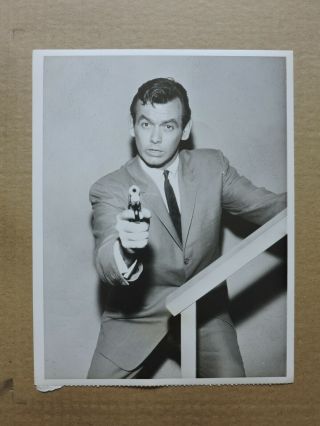 David Janssen With A Gun Tv Portrait Photo 1959 Richard Diamon Pi