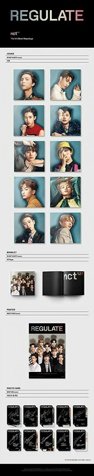 NCT 127 - [Regulate] 1st Repackage Album [MARK VER.  ] CD,  Booklet,  PhotoCard 3