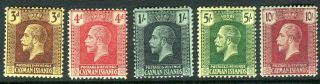 Cayman Islands - 1921 - 26 A Mounted Set To 10/ - Sg 60 - 67