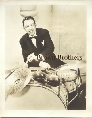 Vintage 1940s Jazz Drummer Ray Bauduc W/ Bob Crosby Orchestra Photo 2