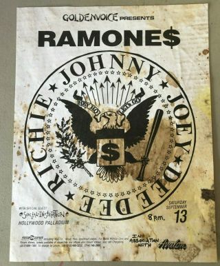 Rare 1986 Ramones Flyer Social Distortion @palladium Punk Kbd Hardcore Mike Ness