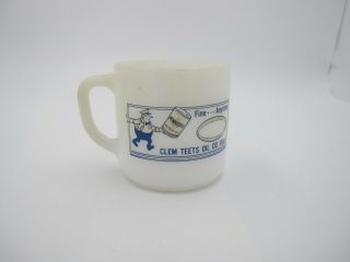 Vtg Pennzoil Clem Teets Oil Co Dist Fireking Heat Proof Coffee Mug (made In Usa)