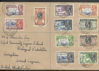 Cayman Islds,  1935 Kgv Defins To 5/ - On Local Cover,  Philatelic.  Stamps Cat £100