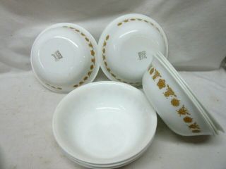 Vintage Corelle Corning " Butterfly Gold " Set Of 8 Cereal Bowls