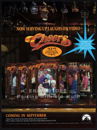 Cheers_original 1993 Trade Print Ad / Promo_ted Danson_shelley Long_tv_bar