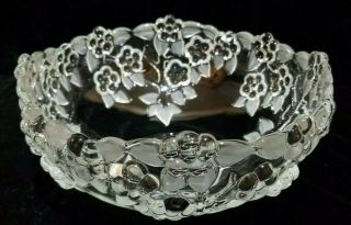 Mikasa Carmen Embossed Floral Frosted Crystal Bowl 8 - 3/4 "