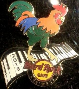 Hard Rock Cafe Key West 2015 Rooster On Piano Keyboard With Hrc Logo Pin