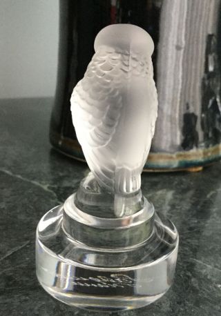 Lalique France Frosted Crystal Figurine Bird Of Prey - Hawk/Baby Eagle? 3” Tall 3