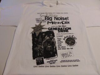 Rock Tshirt Motley Crue Generation Swine Small House Big Noise Vtg 90s Sz Xl