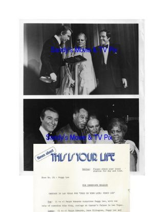 Peggy Lee,  Ralph Edwards Terrific Tv Photo This Is Your Life