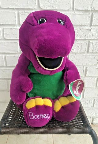Barney Plush Purple Dinosaur Large 24 " The Lyons Group 1996 Vintage Tag