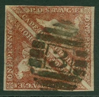Sg 18b Cape Of Good Hope 1863 - 64.  1d Deep Brown - Red.  Fine Pair.  Full.