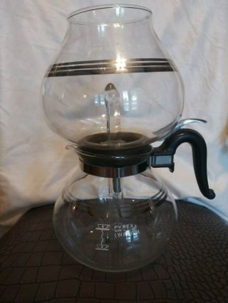 Pyrex Clear 2 Piece Coffee Pot - Lwa - 8 - M 10.  5 X 8 & 3.  75in - 8 Cup Percolator.