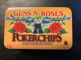 Guns N Roses Poker Set Cards And Chips Bravado Rare Tin Axl Rose Old Stock