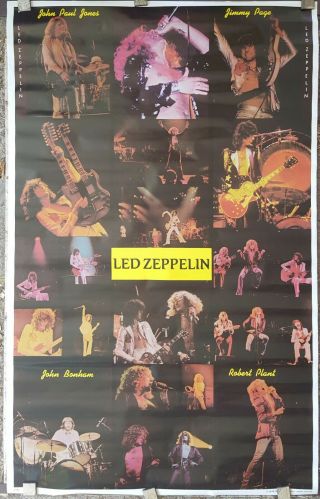 Led Zeppelin Collage 1979 Poster Approx 24 1/2 " X 39 " Vintage 70 