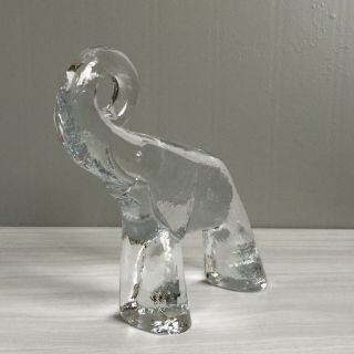 Vintage Kosta Boda Swedish Art Glass Zoo Animal Elephant Paperweight Figurine