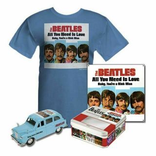 The Beatles All You Need Is Love Collectable Tin,  Taxi & T - Shirt Nrfb Ltd Ed