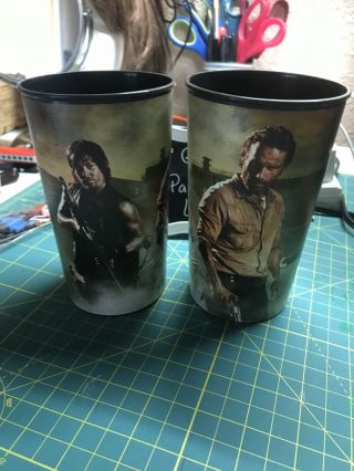 Set Of 2 Amc The Walking Dead 20oz Character Tumblers Plastic Cups By Hallmark